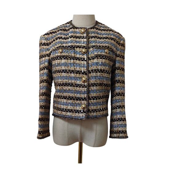 Veronica Beard Sumira Metallic Tweed Jacket US 8 - Picture 9 of 13